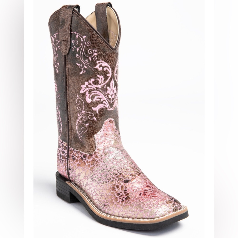 Shyanne Girls' Faux Leather Western Boots - Square Toe size 11